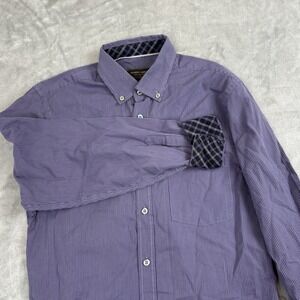 Joseph Abboud Men's Sz small Dress Shirt Striped Long Sleeve Button Down Purple